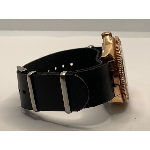 Fossil AM4616 Women's Black Leather Analog Beige Dial Genuine Wrist Watch RU239 - Picture 8 of 11